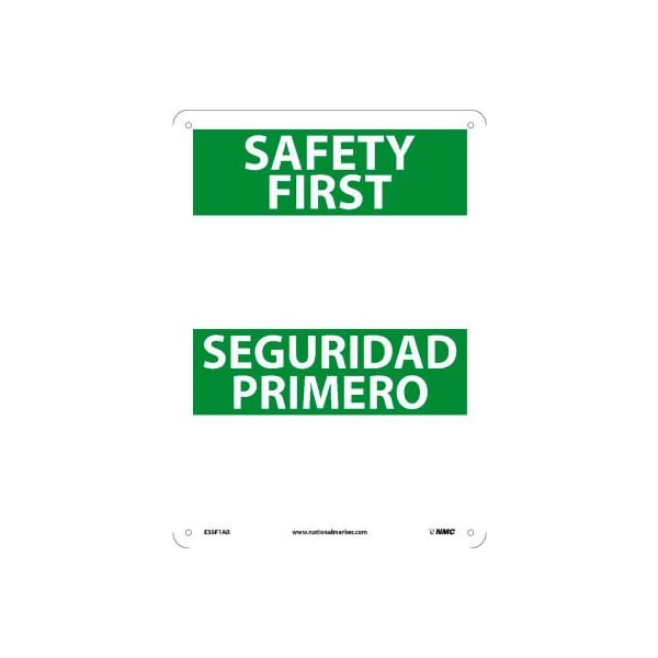 Bilingual Aluminum Sign - Safety First Blank